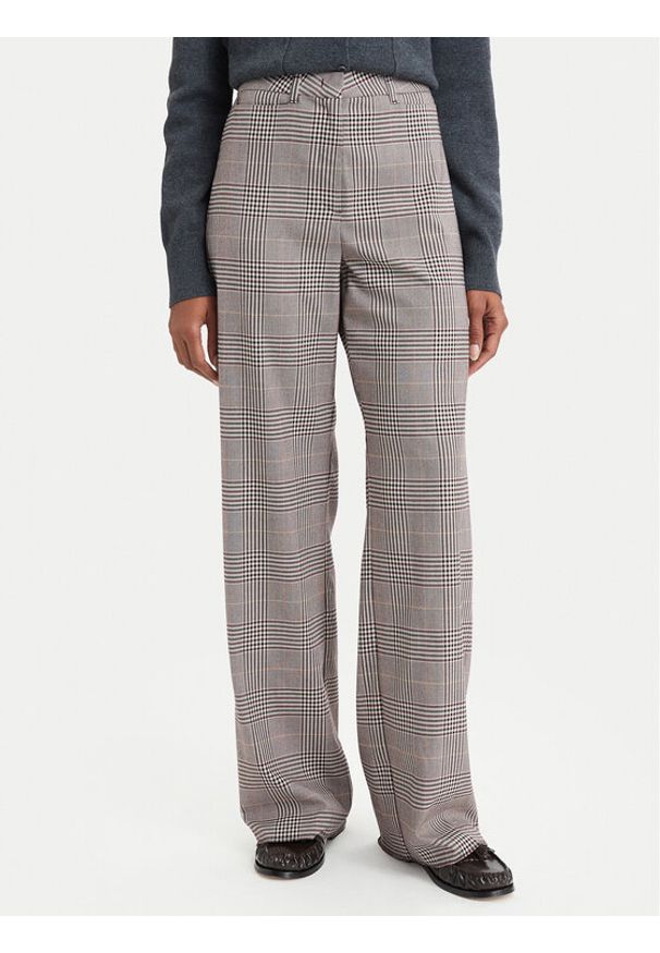 Marella Spodnie materiałowe Canapa 2623136061 Beżowy ciemny Regular Fit. Kolor: beżowy. Materiał: syntetyk