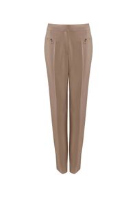 CATERINA - Beżowe spodnie cygaretki. Kolor: beżowy