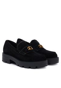 Guess Loafersy za Czarny. Kolor: czarny. Materiał: zamsz, skóra #5