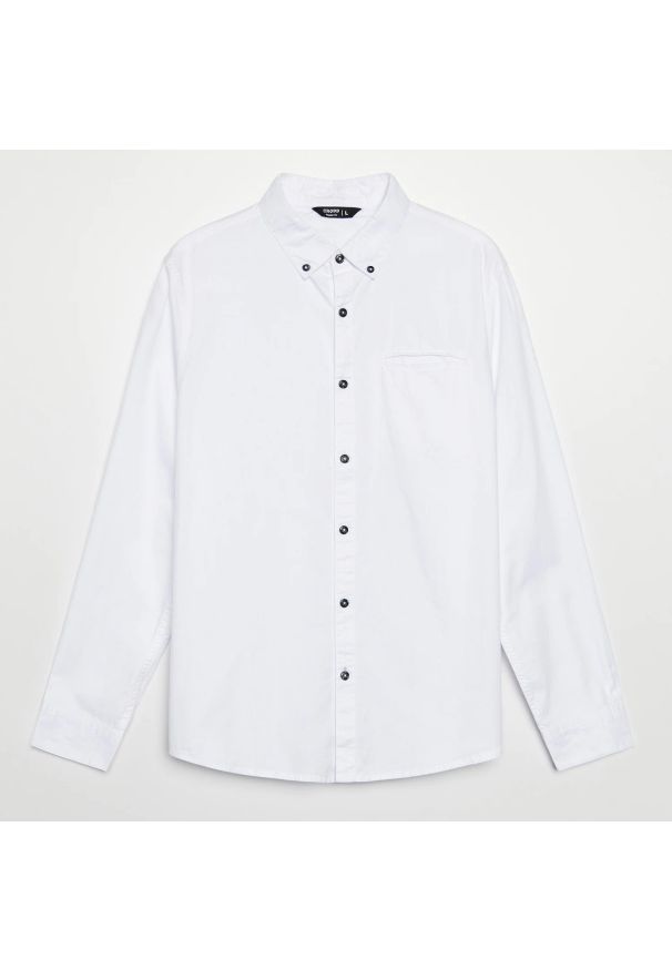 Cropp - Koszula z bawełny oxford - Biały. Kolor: biały. Materiał: bawełna