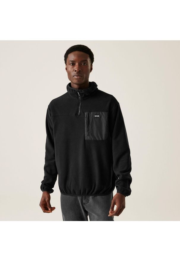 Regatta - Polar turystyczny męski Frankie Half Zip. Kolor: czarny. Materiał: polar. Sport: turystyka piesza