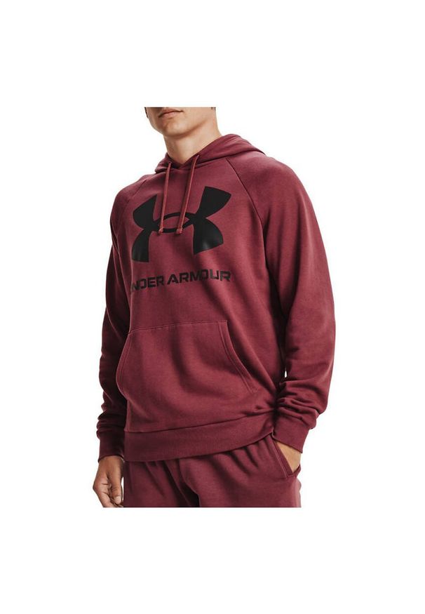 Bluza męska Under Armour Rival Fleece Big Logo Hoodie 1357093. Typ kołnierza: kaptur. Materiał: poliester, bawełna. Długość rękawa: raglanowy rękaw. Sport: fitness