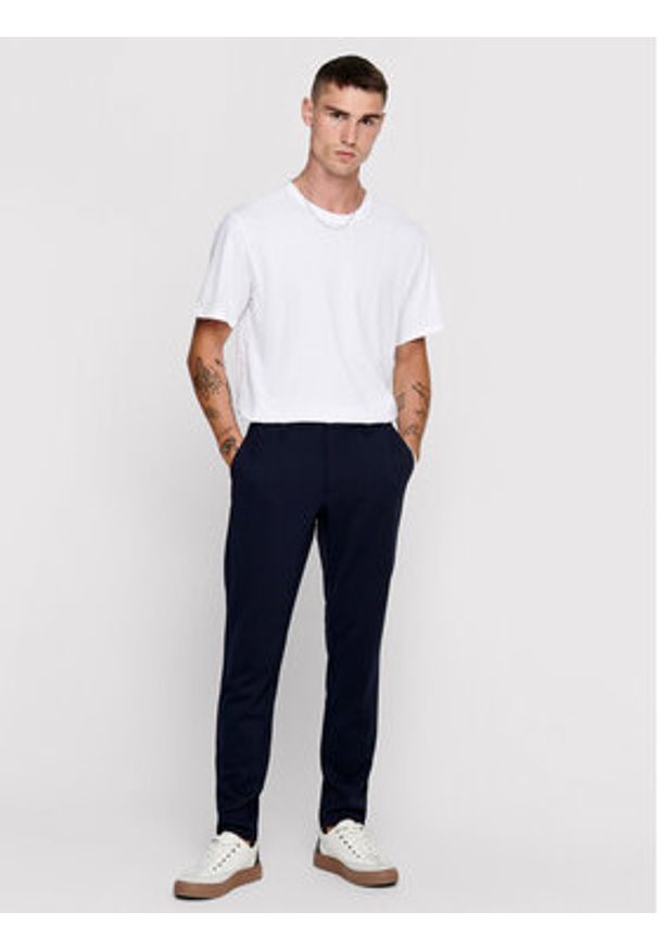 Only & Sons Chinosy Mark 22010209 Granatowy Slim Fit. Kolor: niebieski. Materiał: syntetyk