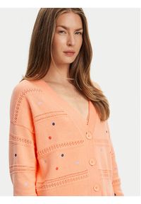 United Colors of Benetton - United Colors Of Benetton Kardigan 10C1E604W Pomarańczowy Regular Fit. Kolor: pomarańczowy. Materiał: bawełna #3