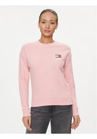 Tommy Jeans Bluza Graphic Flag DW0DW17328 Różowy Boxy Fit. Kolor: różowy. Materiał: bawełna #1