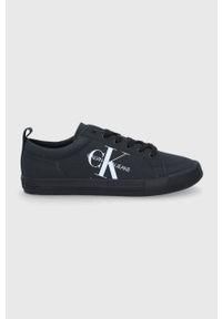 Calvin Klein Jeans Tenisówki męskie kolor czarny. Nosek buta: okrągły. Zapięcie: sznurówki. Kolor: czarny. Materiał: guma