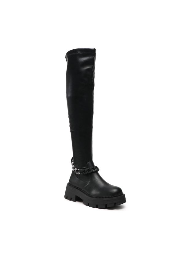 Muszkieterki Tamaris 1-25625-29 Black 001. Kolor: czarny. Materiał: skóra