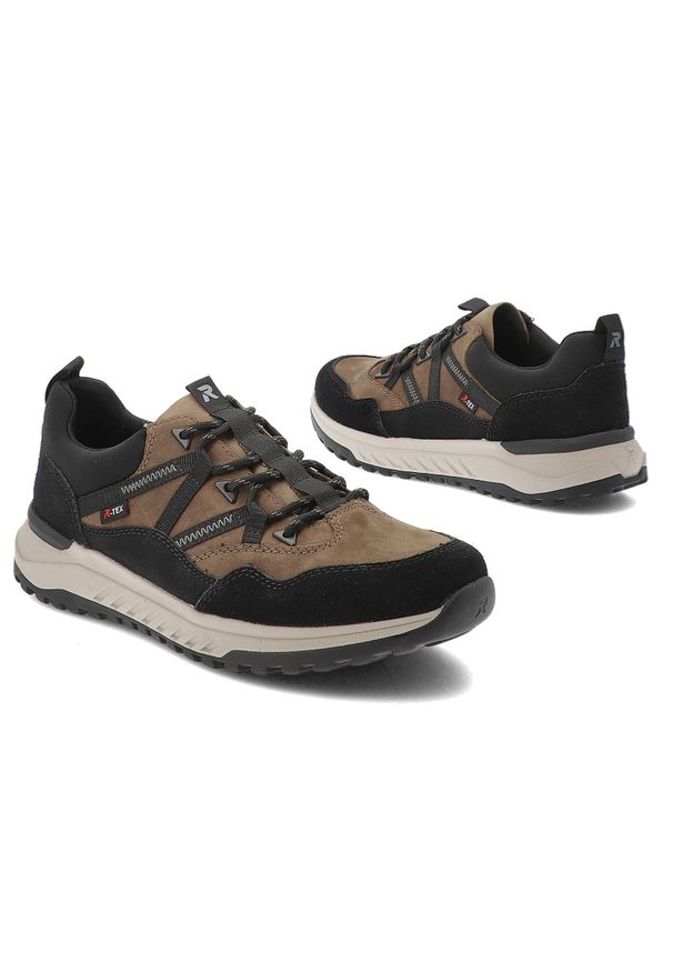 Brązowe Półbuty Rieker Modne Obuwie Męskie. Okazja: na spacer, na co dzień. Kolor: brązowy. Materiał: materiał. Styl: casual, sportowy