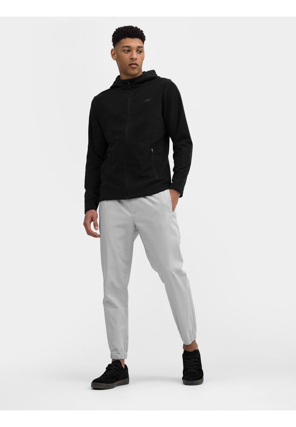 4f - Spodnie casual joggery męskie. Kolor: szary. Materiał: bawełna, elastan, tkanina