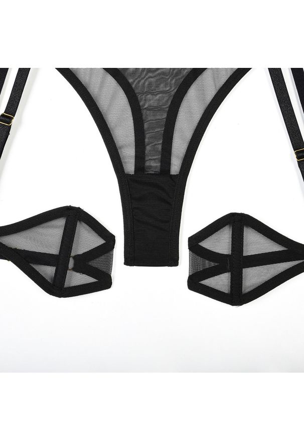 Intica - Zestaw bielizny z siateczki elegancki i trwały Shani. Kolor: czarny. Materiał: materiał