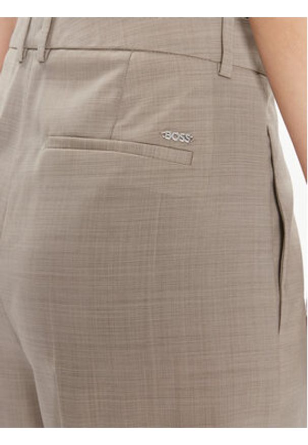 BOSS - Boss Spodnie materiałowe Tenly 50505608 Beżowy Straight Fit. Kolor: beżowy. Materiał: wełna