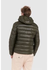 Blauer USA - BLAUER Zielona puchowa kurtka męska Virgil z kapturem, Rozmiar M. Typ kołnierza: kaptur. Kolor: zielony. Materiał: puch #4