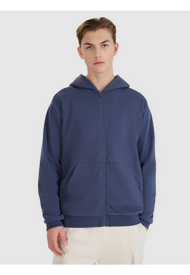 4f - 4F Bluza dresowa rozpinana z kapturem męska - szara XL. Okazja: na co dzień. Typ kołnierza: kaptur. Kolor: szary. Materiał: dresówka. Wzór: gładki, ze splotem. Styl: sportowy, casual