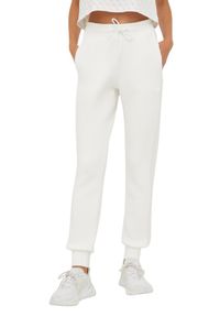 Guess - GUESS Beżowe spodnie dresowe damskie Allie Scuba, Rozmiar L. Kolor: beżowy. Materiał: dresówka #4