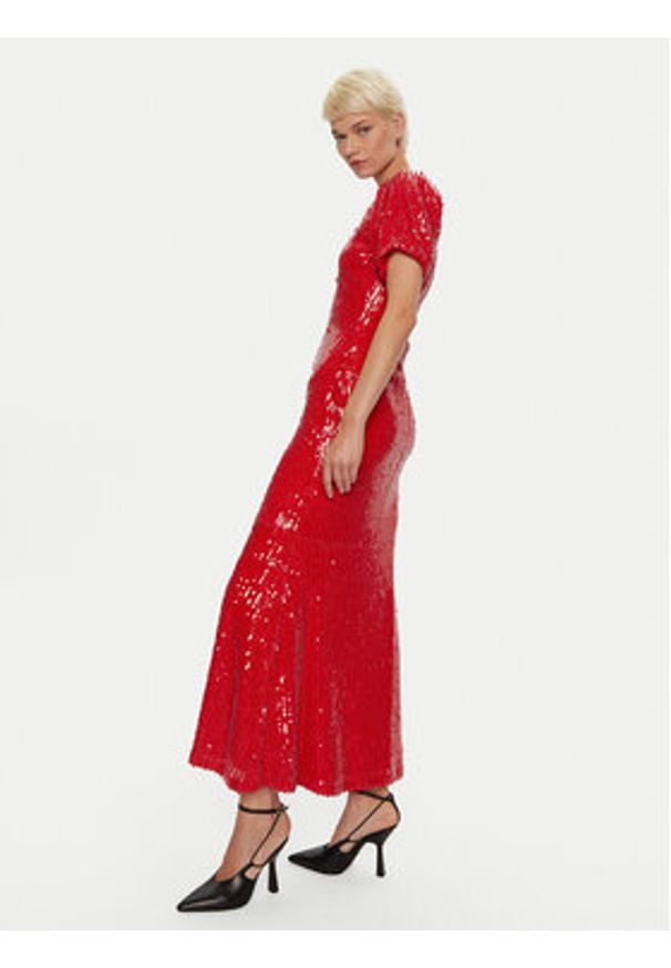 ROTATE Sukienka koktajlowa Latti 1131513017 Czerwony Regular Fit. Kolor: czerwony. Materiał: syntetyk. Styl: wizytowy