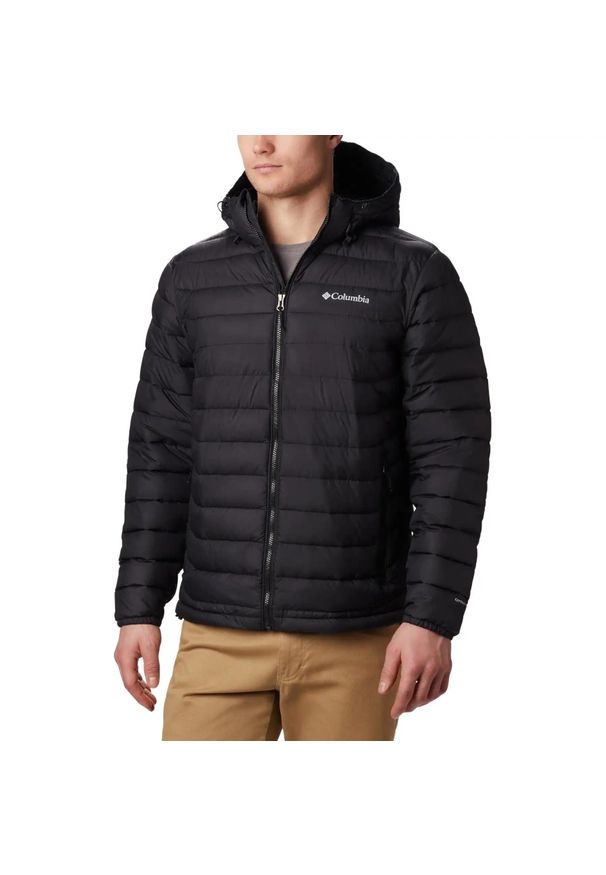 columbia - Kurtka Turystyczna Puchowa Męska Columbia Powder Lite Hooded Jacket. Kolor: czarny. Materiał: puch. Sport: turystyka piesza