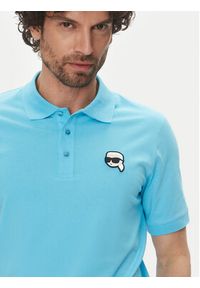 Karl Lagerfeld - KARL LAGERFELD Polo 745710 552224 Niebieski Regular Fit. Typ kołnierza: polo. Kolor: niebieski. Materiał: bawełna #2