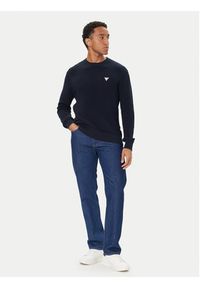 Guess Sweter M4BR30 Z3HM1 Granatowy Regular Fit. Kolor: niebieski. Materiał: bawełna