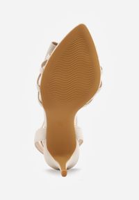 Born2be - Beżowe Sandały VICES na Szpilce z Kokardką Rosedust. Okazja: na wesele, na ślub cywilny. Zapięcie: sprzączka. Kolor: beżowy. Wzór: aplikacja. Obcas: na szpilce. Styl: klasyczny, elegancki #2