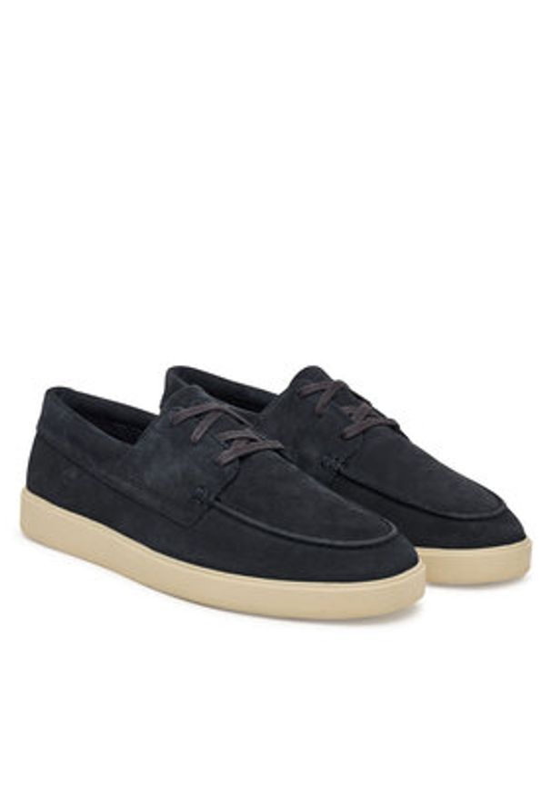 Clarks Półbuty Lockford Boat 26186188 Granatowy. Kolor: niebieski. Materiał: zamsz, skóra