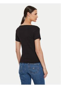 Tommy Jeans T-Shirt Henley DW0DW18669 Czarny Slim Fit. Typ kołnierza: typu henley. Kolor: czarny. Materiał: bawełna #4