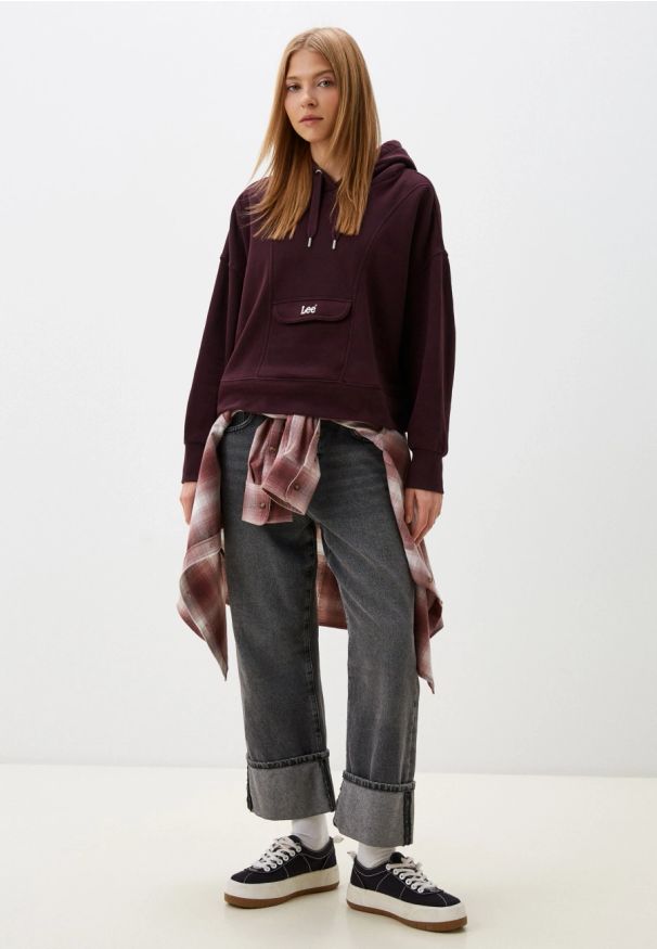 Lee - LEE DAMSKA BLUZA LEE VINTAGE HOODIE RODEO PURPLE 112341554. Styl: vintage