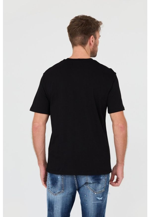 Just Cavalli - JUST CAVALLI Czarny męski t-shirt T-round Gold, Rozmiar S. Kolor: czarny