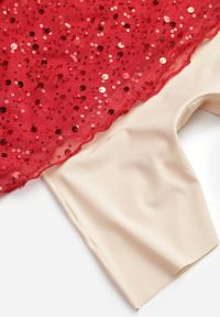 Renee - Czerwona Dopasowana Sukienka VICES Zdobiona Cekinami i Wiązaniem Alethrolphi. Kolor: czerwony. Wzór: aplikacja. Styl: elegancki, klasyczny #2