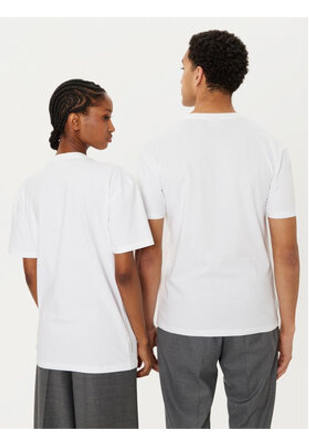 Filling Pieces T-Shirt Unisex 7443400 Biały Slim Fit. Kolor: biały. Materiał: bawełna