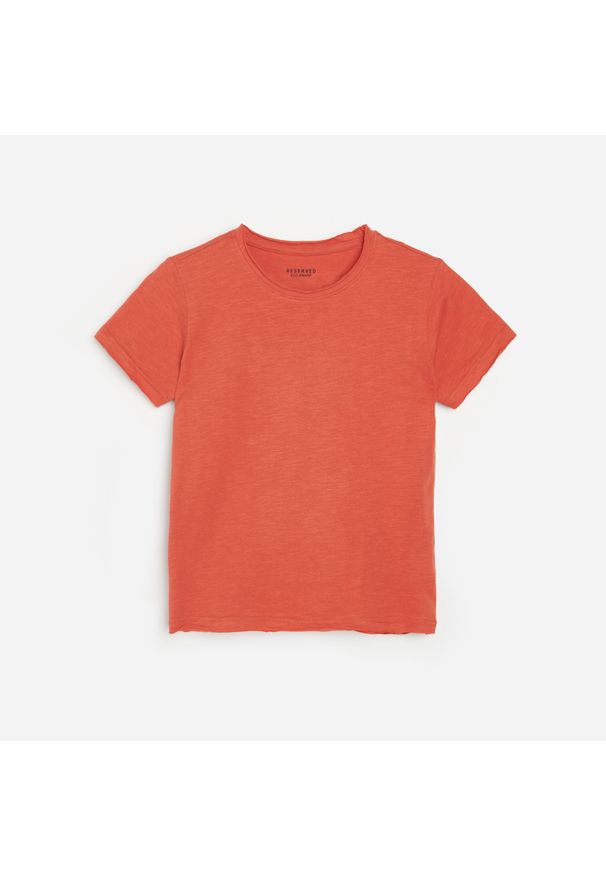Reserved - Bawełniany t-shirt - Czerwony. Kolor: czerwony. Materiał: bawełna
