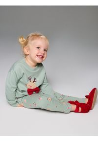 Sinsay - Legginsy ze świątecznym wzorem - zielony. Kolor: zielony. Styl: wizytowy