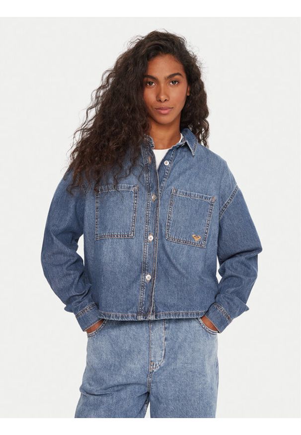 Roxy Koszula jeansowa Another Reflect ERJWT03704 Niebieski Regular Fit. Kolor: niebieski. Materiał: bawełna