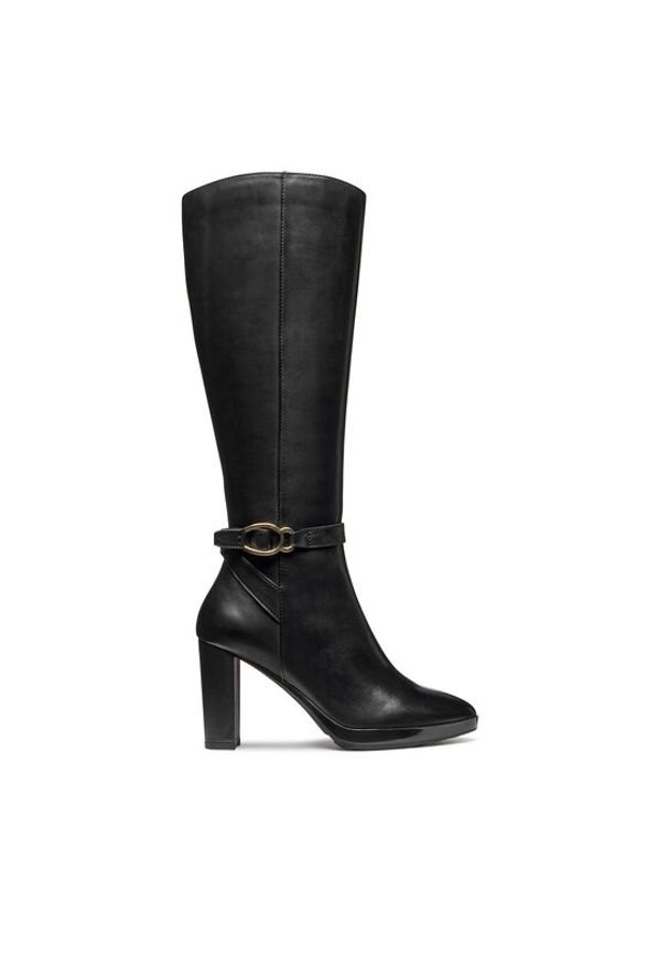 Geox Kozaki D Walk Pleasure 85 D56TFB 00043 C9999 Czarny. Kolor: czarny. Materiał: skóra