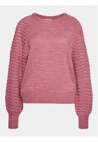 ICHI Sweter 20119716 Różowy Regular Fit. Kolor: różowy. Materiał: syntetyk #1