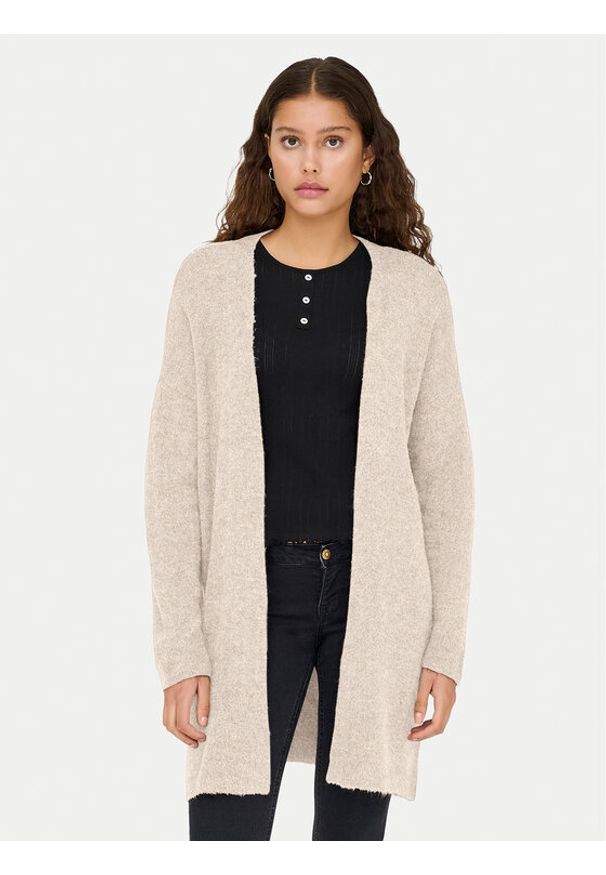 only - ONLY Kardigan Talio 15358604 Beżowy Regular Fit. Kolor: beżowy. Materiał: syntetyk