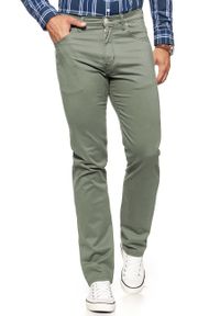 Wrangler - WRANGLER SPODNIE MĘSKIE ARIZONA DUSTY GREEN W12ORW457. Materiał: materiał #10