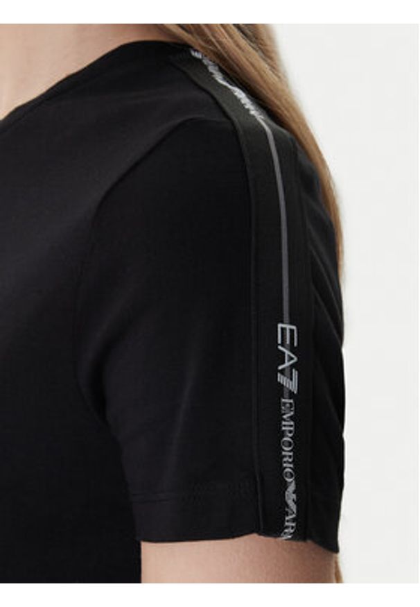 EA7 Emporio Armani T-Shirt 7W001490 AF10373 Czarny Slim Fit. Kolor: czarny. Materiał: bawełna