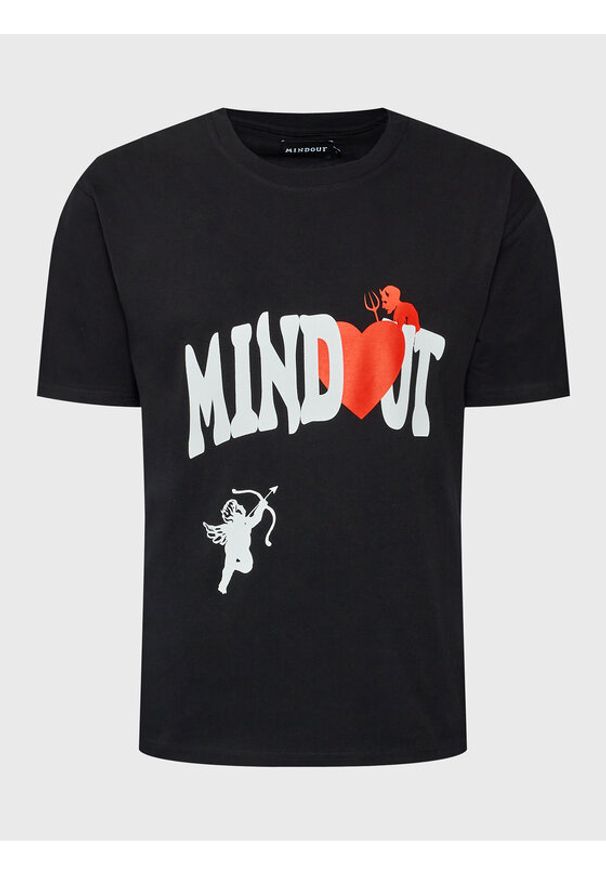 Mindout T-Shirt Unisex Heart Czarny Oversize. Kolor: czarny. Materiał: bawełna