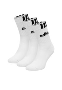 Adidas - adidas Zestaw 3 par wysokich skarpet unisex HT3437 3-PACK Biały. Kolor: biały. Materiał: bawełna