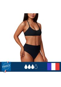 PLIM UNDERWEAR - Dół menstruacyjnego stroju kąpielowego nastolatki wysoki stan duża chłonność. Stan: podwyższony. Kolor: czarny