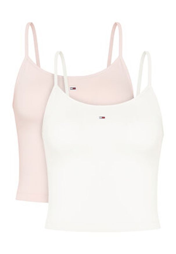 Tommy Jeans Komplet 2 topów Essential DW0DW18148 Kolorowy Regular Fit. Materiał: bawełna. Wzór: kolorowy