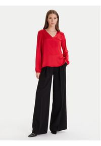Maryley Bluzka 25IB824/18MA Czerwony Regular Fit. Kolor: czerwony. Materiał: wiskoza #3