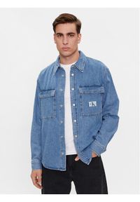 Calvin Klein Jeans Koszula jeansowa Relaxed Linear Denim Shirt J30J324582 Granatowy Regular Fit. Kolor: niebieski. Materiał: jeans, bawełna