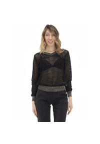 LEONE 1947 APPAREL - Damska siateczkowa bluza w odcieniach ziemi. Kolor: czarny. Materiał: tkanina