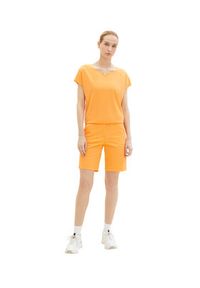 Tom Tailor Szorty materiałowe 1035499 Pomarańczowy Regular Fit. Kolor: pomarańczowy. Materiał: bawełna