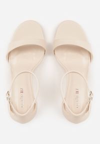 Renee - Beżowe Sandały na Szpilce z Wyciętą Cholewką Metiotai. Zapięcie: sprzączka. Kolor: beżowy. Wzór: kwiaty. Obcas: na szpilce. Styl: elegancki #8