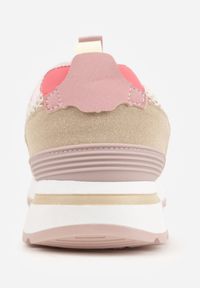 Born2be - Ciemnobeżowe Sneakersy z Siateczką i Antypoślizgową Podeszwą Katala. Okazja: na spacer, na co dzień. Kolor: beżowy. Materiał: jeans. Sport: turystyka piesza #8