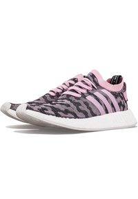 Adidas - adidas NMD_R2 Primeknit BY9521. Kolor: różowy. Materiał: zamsz, skóra, syntetyk. Szerokość cholewki: normalna. Wzór: aplikacja. Model: Adidas NMD #1