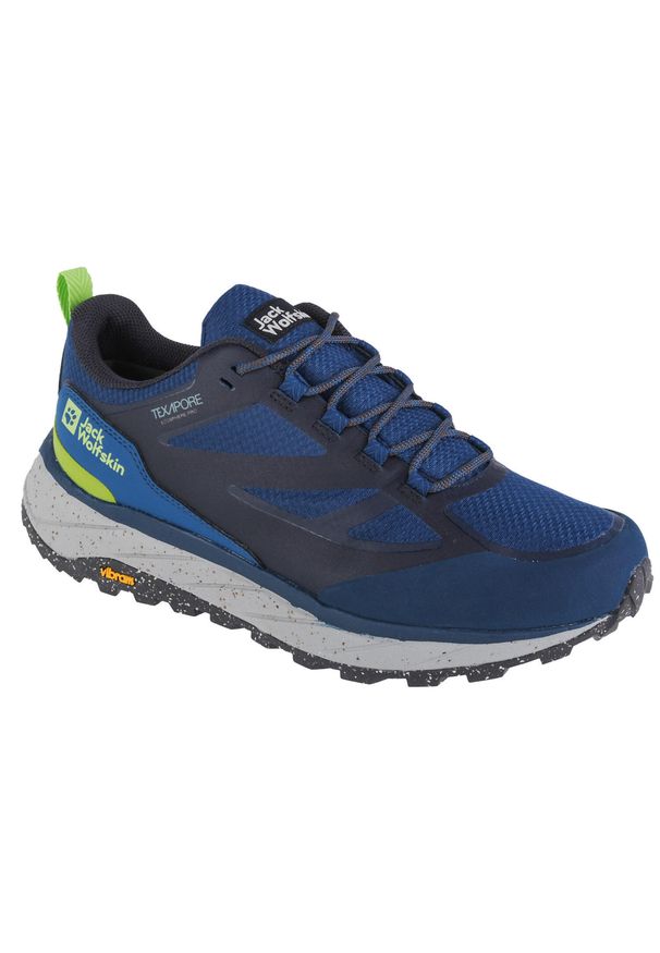 Buty trekkingowe męskie, Jack Wolfskin Terraventure Texapore Low M. Zapięcie: sznurówki. Kolor: niebieski. Materiał: syntetyk, tkanina, materiał. Szerokość cholewki: normalna