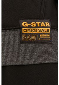 G-Star RAW - G-Star Raw - Bluza. Typ kołnierza: kaptur. Kolor: czarny. Materiał: bawełna, poliester, dzianina. Wzór: gładki, aplikacja #2